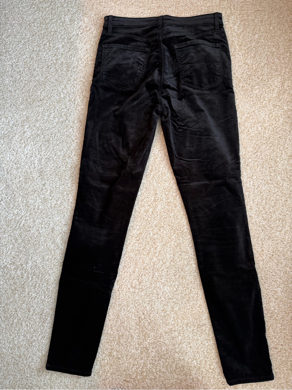 J Brand Black Ankle-Length Velvet Skinny Pants